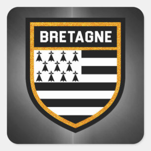 Bretagne-Flagge Quadratischer Aufkleber