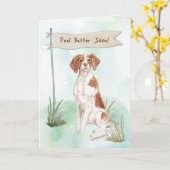 Bretagne-Gefühl besser nach Operation mit Hund Karte (Gelbe Blume)