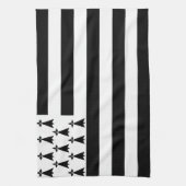 Bretagne (Gwenn-ha-du) Flagge Küchentücher (Vertikal)