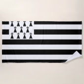 Bretagne (Gwenn-ha-du) Flagge Strandtuch (Vorderseite)