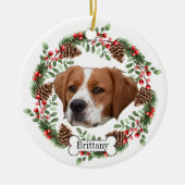 Bretagne Hund Personalisiert Haustier Ornament (Vorne)