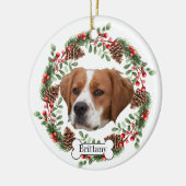 Bretagne Hund Personalisiert Haustier Ornament (Links)