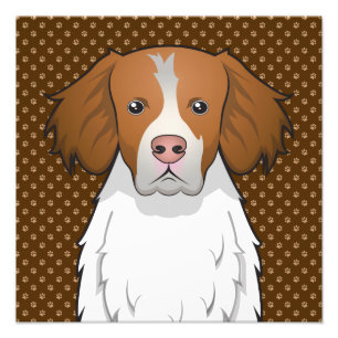 Bretagne-HundeCartoon-Tatzen Fotodruck