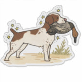 Bretagne Jagd Auto Aufkleber (Vorderseite)