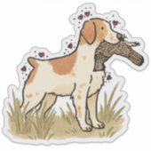 Bretagne Jagd Auto Aufkleber (Vorderseite)