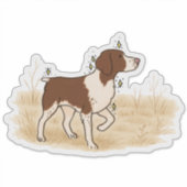 Bretagne Jagd Auto Aufkleber (Vorderseite)