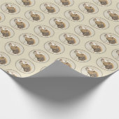 Bretagne Malerei - Niedliche Hundekunst Geschenkpapier (Ecke)