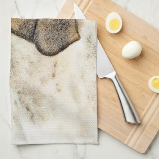 Bretagne Malerei - Niedliche Hundekunst Geschirrtuch (Viertel Falte)