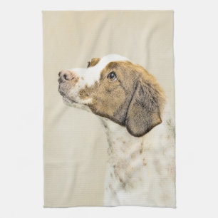 Bretagne Malerei - Niedliche Hundekunst Geschirrtuch