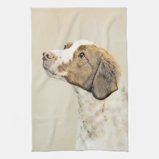 Bretagne Malerei - Niedliche Hundekunst Geschirrtuch (Vertikal)