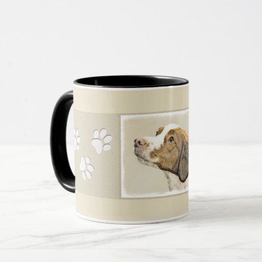 Bretagne Malerei - Niedliche Hundekunst Tasse (Vorderseite Links)