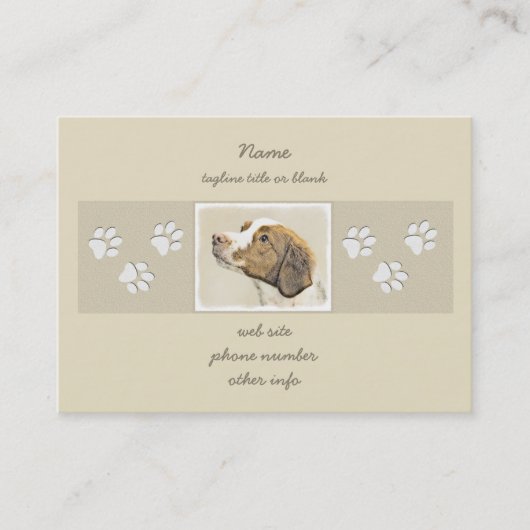 Bretagne Malerei - Niedliche Hundekunst Visitenkarte (Vorderseite)