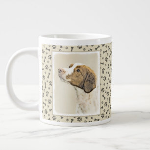 Bretagne Malerei - Niedliche Original Hunde Kunst Jumbo-Tasse