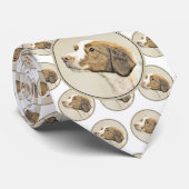 Bretagne Malerei - Niedliche Original Hunde Kunst Krawatte (Gerollt)