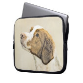 Bretagne Malerei - Niedliche Original Hunde Kunst Laptopschutzhülle (Vorderseite Links)