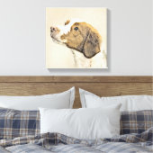 Bretagne Malerei - Niedliche Original Hunde Kunst Leinwanddruck (Insitu (Schlafzimmer))