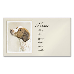 Bretagne Malerei - Niedliche Original Hunde Kunst Magnetische Visitenkarte