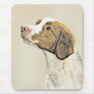 Bretagne Malerei - Niedliche Original Hunde Kunst Mousepad