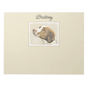 Bretagne Malerei - Niedliche Original Hunde Kunst Notizblock