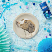 Bretagne Malerei - Niedliche Original Hunde Kunst Pappteller (Party)