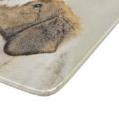Bretagne Malerei - Niedliche Original Hunde Kunst Schneidebrett (Ecke)
