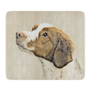 Bretagne Malerei - Niedliche Original Hunde Kunst Schneidebrett