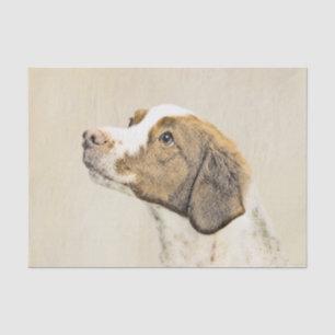 Bretagne Malerei - Niedliche Original Hunde Kunst Seidenpapier