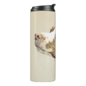 Bretagne Malerei - Niedliche Original Hunde Kunst Thermosbecher (Nach links gedreht)