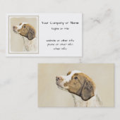 Bretagne Malerei - Niedliche Original Hunde Kunst Visitenkarte (Vorne/Hinten)