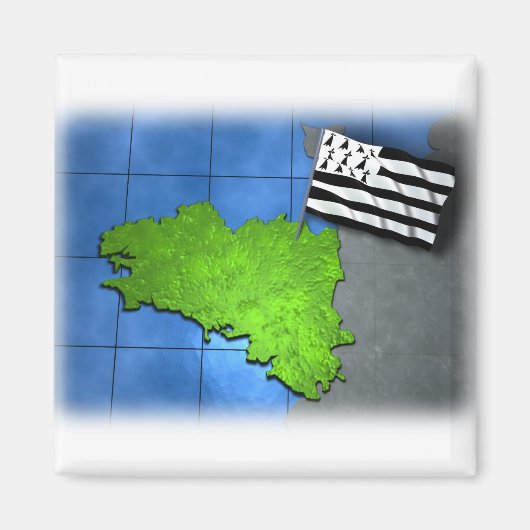 Bretagne mit eigener Flagge Magnet (Vorne)