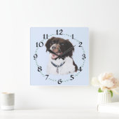 Bretagne mit Enten Quadratische Wanduhr (Zuhause)
