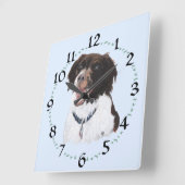 Bretagne mit Enten Quadratische Wanduhr (Winkel)