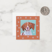 Bretagne mit Paw Prints Mitteilungskarte (Vorderseite/Rückseite Beispiel)