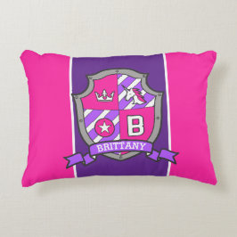 Bretagne Name bedeutet Buchstabe B rosa Wappen Ein Dekokissen