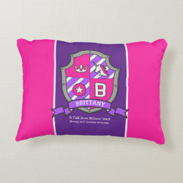 Bretagne Name bedeutet Buchstabe B rosa Wappen Ein Dekokissen
