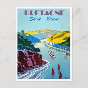 Bretagne, Panorama, Saint Brieuc, Segelboote Postkarte