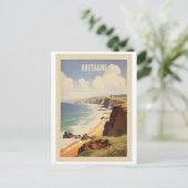 Bretagne - Plakat Vintage - Breton - Bzh - Breizh Postkarte (Stehend Vorderseite)