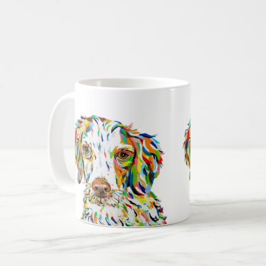 Bretagne Spaniel 11 oz. Tasse (Vorderseite Links)