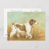 "Bretagne Spaniel" Art Reproduction Postcard Postkarte (Vorne/Hinten)