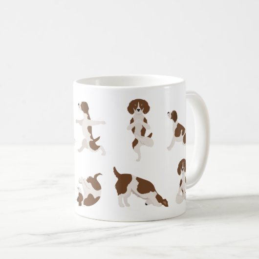 Bretagne Spaniel Dog Yoga Kaffeetasse (VorderseiteRechts)