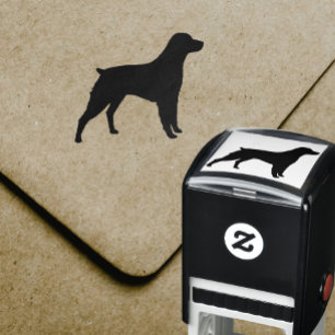 Bretagne Spaniel Hunde Rasse Silhouette Permastempel