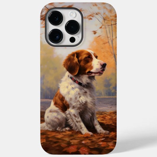 Bretagne Spaniel im Herbst Leaves Fall Inspiriert Case-Mate iPhone Hülle (Rückseite)