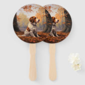 Bretagne Spaniel im Herbst Leaves Fall Inspiriert Fächer (Vorne und Hinten)