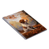 Bretagne Spaniel im Herbst Leaves Fall Inspiriert Notizblock (Rechte Seite)