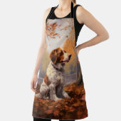 Bretagne Spaniel im Herbst Leaves Fall Inspiriert Schürze (InSitu)