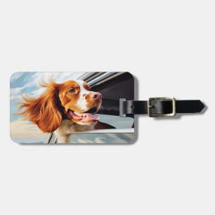 Bretagne spaniel in Car Window Gepäckanhänger