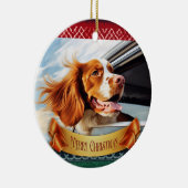 Bretagne spaniel in Car Window Keramik Ornament (Rechts)