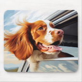 Bretagne spaniel in Car Window Mousepad (Vorne)