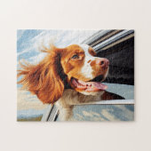 Bretagne spaniel in Car Window Puzzle (Horizontal)