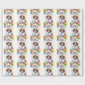 Bretagne Spaniel mit Balloons Geschenkpapier (Flach)